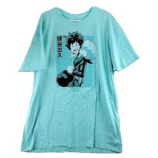 My Hero Academia Izuku Midoriya T Shirt Mens 2XL Aqua Green Anime Manga Graphic