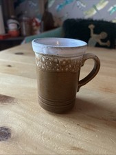 Ashdale Pottery Brown and White Dipped Mug Made In England VGC