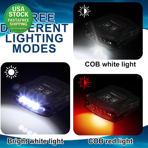 2 Pezzi LED Clip su Tappo Luci USB Ricaricabile Impermeabile Nero - Foto 4 di 12