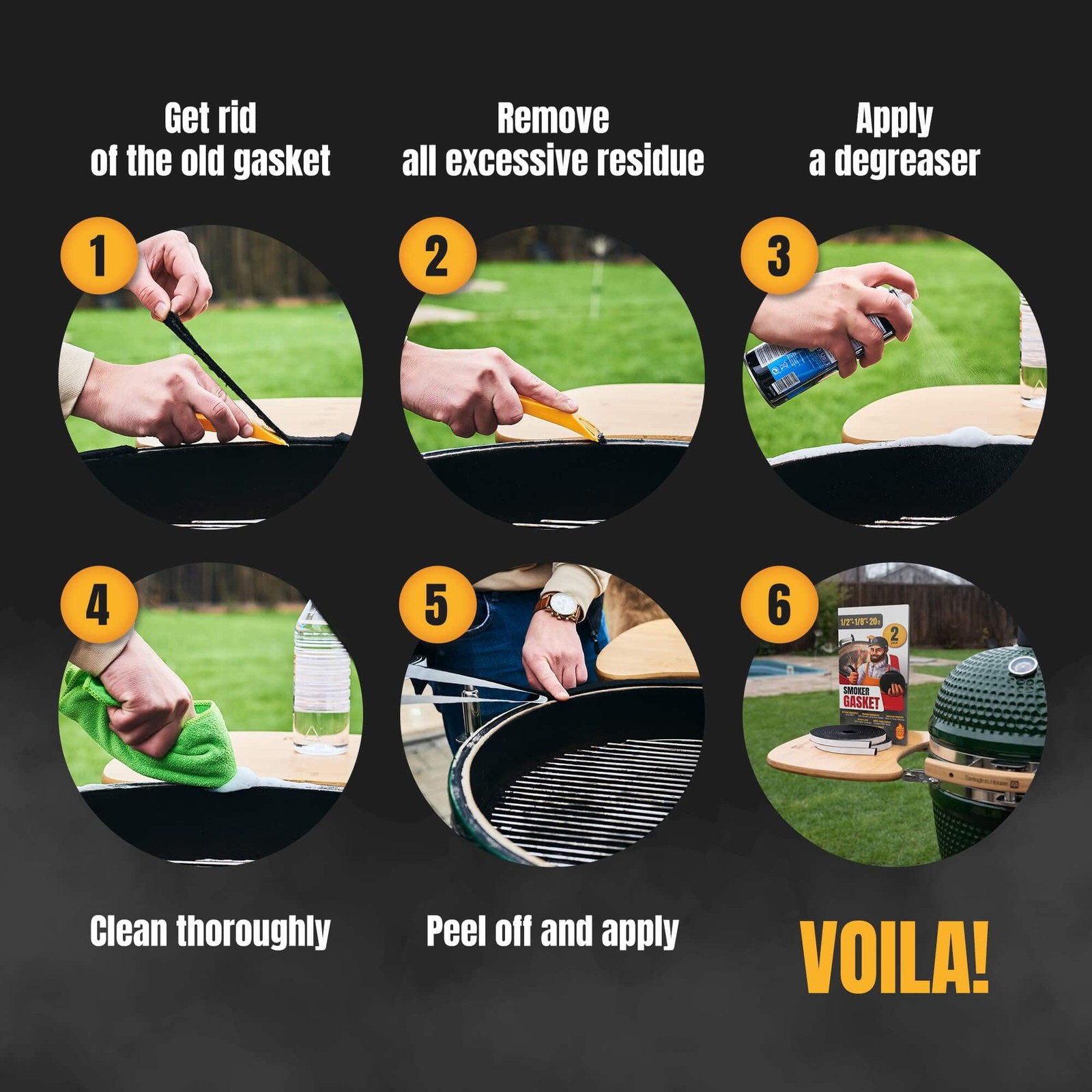 XXL 20 FT Grill Gasket for Smokers - Black 1/2’’ x 1/8’’