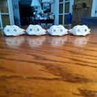 Vintage Set of 4 Shafford Ceramic White Chicken Hen Rooster Napkin Rings Taiwan — photo 6