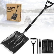 Snow Shovel, Upgrade Emergency Snow Shovel for Driveway with Aluminum Handle 