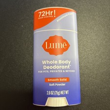 Lume Whole Body Deodorant - Smooth Solid Stick - 72 Hour Odor Control -