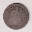 1857 P SEATED LIBERTY DIME 90% SILVER PHILADELPHIA UNITED STATES MINT