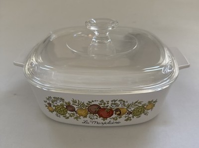 Vintage Corning Ware Spice of Life La Marjolaine A2B PYREX LID A9C MCM Embossed