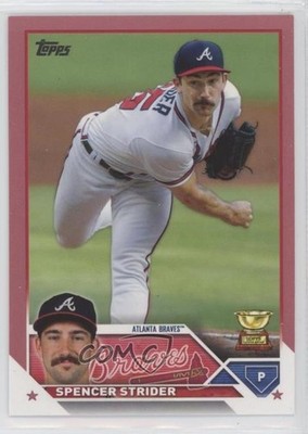2023 Topps Series 2 Mother's Day Hot Pink 46/50 Spencer Strider #602 05ns