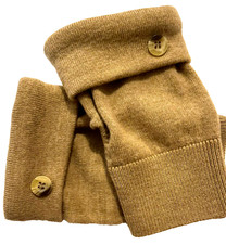 FINGERLOSE HANDSCHUHE CAMELBRAUN 100% MERINOWOLLE M - L MEDIUM - GROSSE ARMSTULPEN