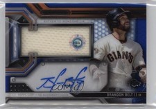 2016 Topps Strata Clearly Authentic Relics Blue /99 Brandon Belt Auto 0b0