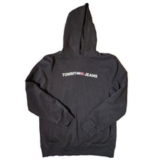 Tommy Jeans Pocketless Hoodie Men's Medium Black