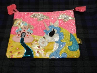 Irregular Choice Unicorn and Castle Pouch   Glitter Bag