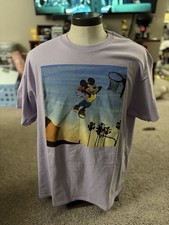Disney Lavender T-Shirt with Mickey Basketball Graphic Rare Jordan Slam XL