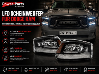 Scheinwerfer LED Black Edition Serie RAM 1500 (Gen.4) mit E-Prüfzeichen