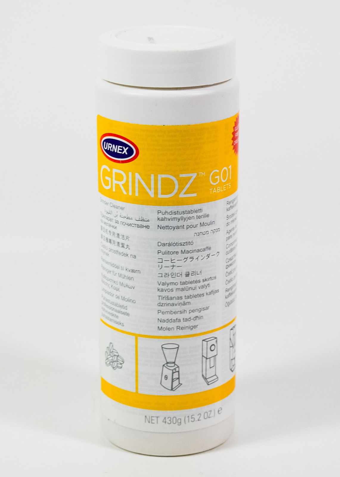 Urnex GRINDZ G01 Tablets Grinder Cleaner 15.2oz professional coffee grinder