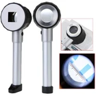 30X LED Illuminated Jewelers Loupe with Measuring Scale Optical Glass Lens New