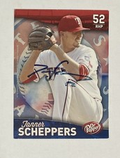 Tanner Scheppers Signed 3x5 Photo Card Dr Pepper Series Texas Rangers #52 RHP