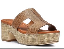 Donald Pliner Disco Lizard Print Leather Platform Sandal Size 8 NWOB