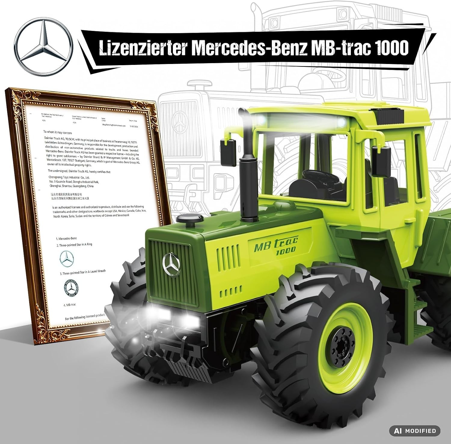 Trattore RC Trattore Telecomandato Giocattolo, RC Trecker MB-trac 1000 per Bambini foto 2