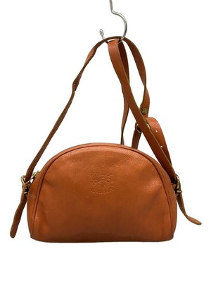 Il Bisonte Half Moon Leather Shoulder Bag Camel Authentic Women's Purse