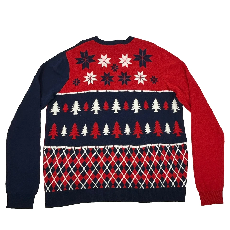 Boston Red Sox Ugly Christmas Sweater Mens XXL Red Blue Forever Collectibles MLB - Image 4 of 4