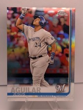 2019 Topps Chrome Jesus Aguilar #10 Refractor Milwaukee Brewers