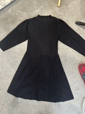 Mango mng Gorgeous Puff Sleeve Black Knitted Skater Jumper Dress Size S