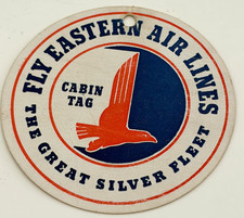 c1940s luggage label Eastern Airlines Cabin Tag Silver Fleet
