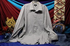 OMEGA Men's Clothing Gray Italy Dress Shirt  Size 3 XXXL   Button Up Suit Casual