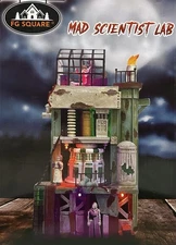 FG Square “Mad Scientist Lab” Animated, LED & Sound - Halloween Village Scene