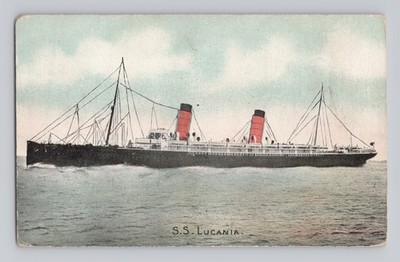 Cunard Line SS Laconia Lucania Oceanliner Glasgow Scotland Postcard