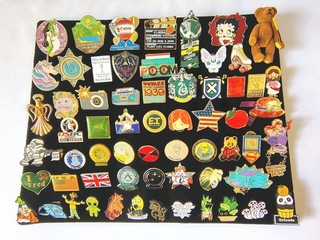 HUGE VINTAGE TO MODERM Lot 50 Hat Lapel Pins Mix Advertising patriotic & More