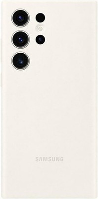 Original / Offizielle Samsung Galaxy S23 Ultra Silikonhülle - Baumwolle (Weiß)