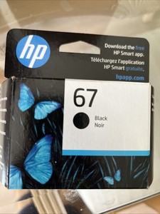 New Genuine HP 67 Black Ink Cartridge in Retail Box EXP Jun/2024