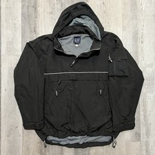 Vintage GAP Hooded Anorak Jacket Black Pull Over 90s Y2K Tech Men's Size XL