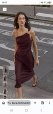 Zara Assymetric 100% Linen Midi Dress Size M