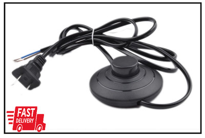 Foot Pedal Push Switch Inline Lamp Light On-Off Control Footswitch with Wire Plu