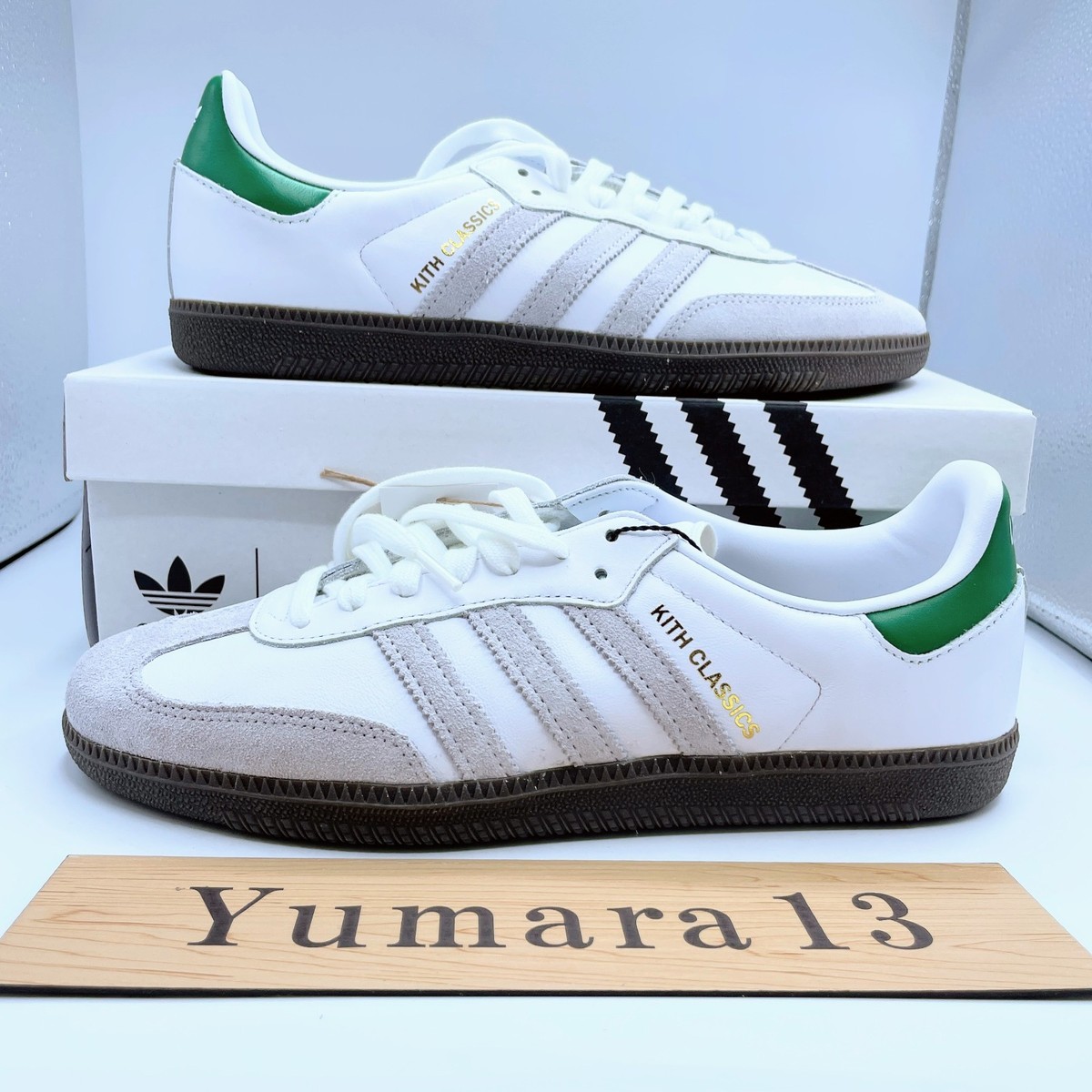 KITH x adidas Originals Samba OG White Green FX5398 Men's Size | eBay