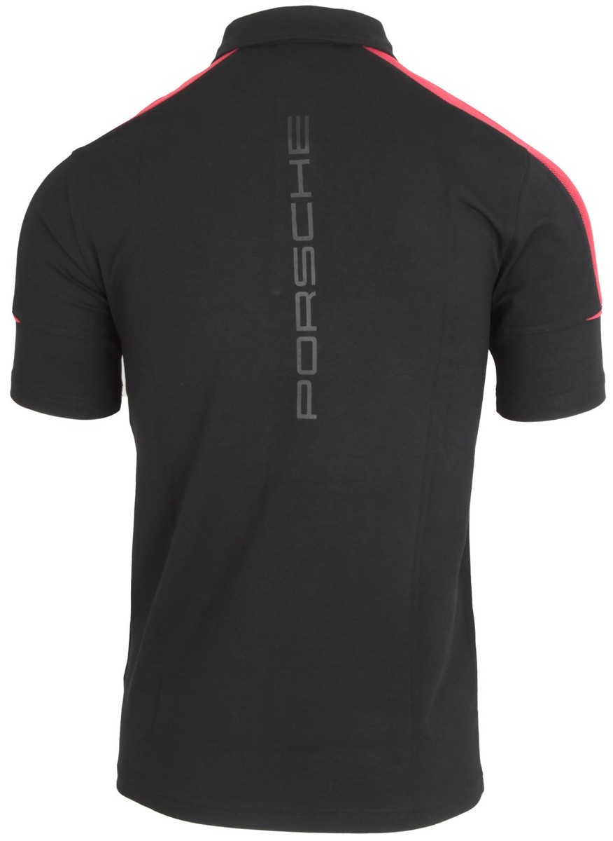 Porsche Motorsport Polo ブラック Porsche Motorsport Men's Fanwear Polo Shirt- Black – CMC