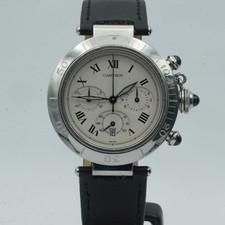 CARTIER PASHA 38 CHRONO QUARTZ HERREN UHR 38MM STAHL VINTAGE SCHÖN 1050 CA226 2