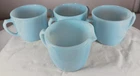 4 Vintage Delphite Blue Milk Glass Fireking Sugar Bowls and Creamer