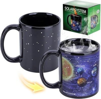 Heat Changing Solar System Coffee Mug 12oz Magic Heat Sensitive Color Changing