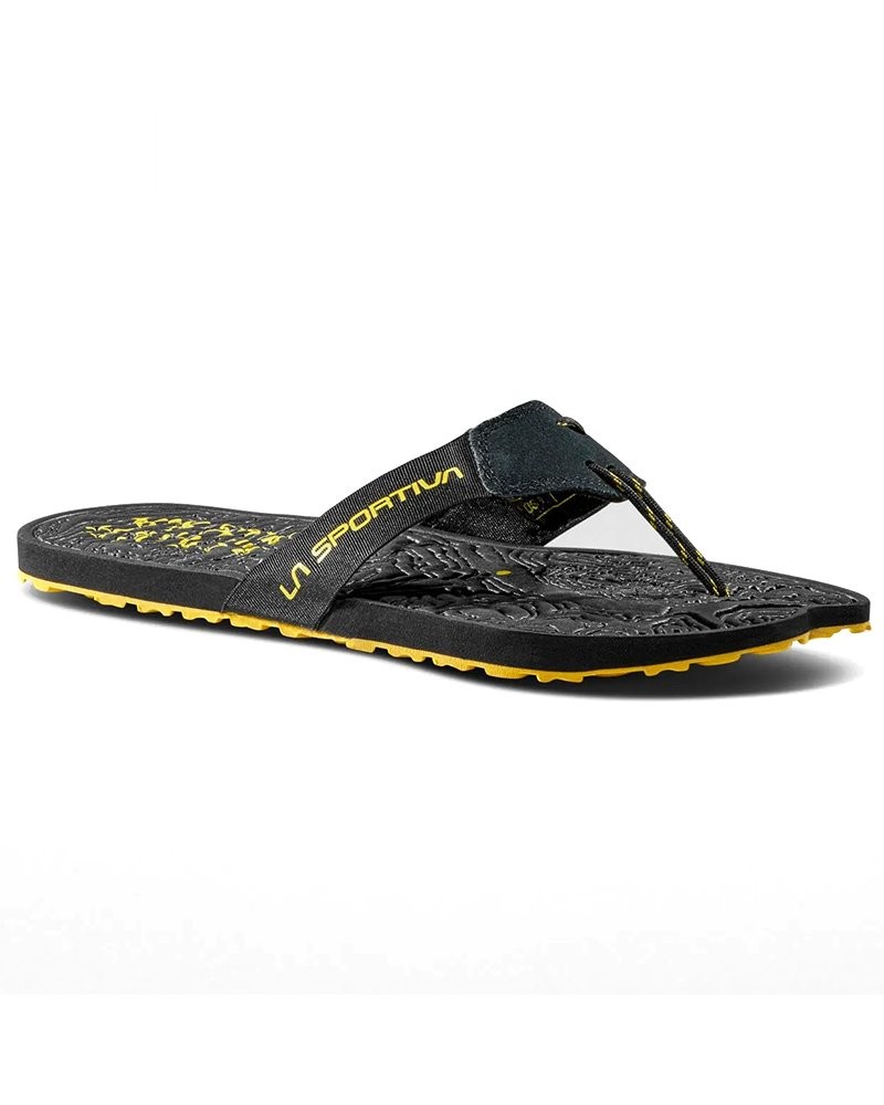 La Sportiva Jandal Chanclas Hombre, Negro/Amarillo