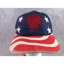 VTG Laborers International Union Local 42 100th Anniversary Hat Red White Stars