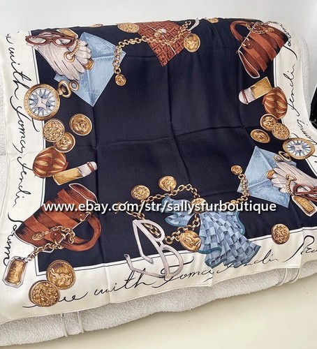 Sallys 70% Cashmere 30% Silk Wrap Scarf Stole Bag Jewelry Print Square Shawl 53" - Picture 25 of 40