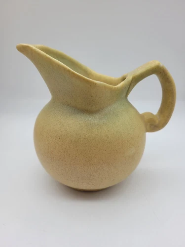 Vintage Niloak Pottery Yellow Brown Speckled Matte Pitcher Creamer
