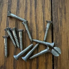 Antique Wood Screws # 5 X 3/4” Flat Head Slotted American Made 12 Pack Free Ship