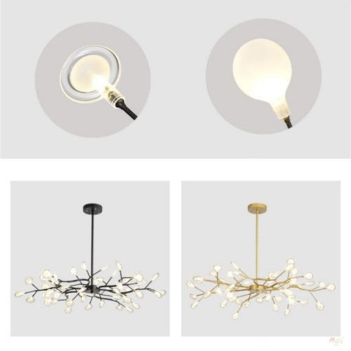 Branch Leaf Chandelier Kitchen Black Ceiling Light Dining room LED Pendant Lamp - Picture 13 of 23