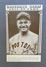 1977 Exhibits Card Baseball's Great Hall of Fame Jimmy Fox Boston Red Sox