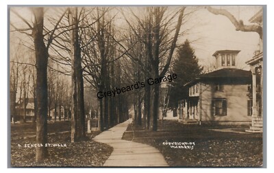 RPPC Seneca Street Walk DUNDEE NY Yates County New York Real Photo Postcard
