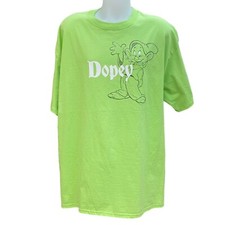 Disney Green T Shirt Snow White  The Seven Dwarfs "Dopey" 2XL Hanes