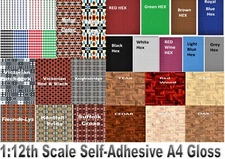 DOLLS HOUSE WALLPAPER Self Adhesive Floor & Wall, Stone, Wood, Brick Slate Tiles